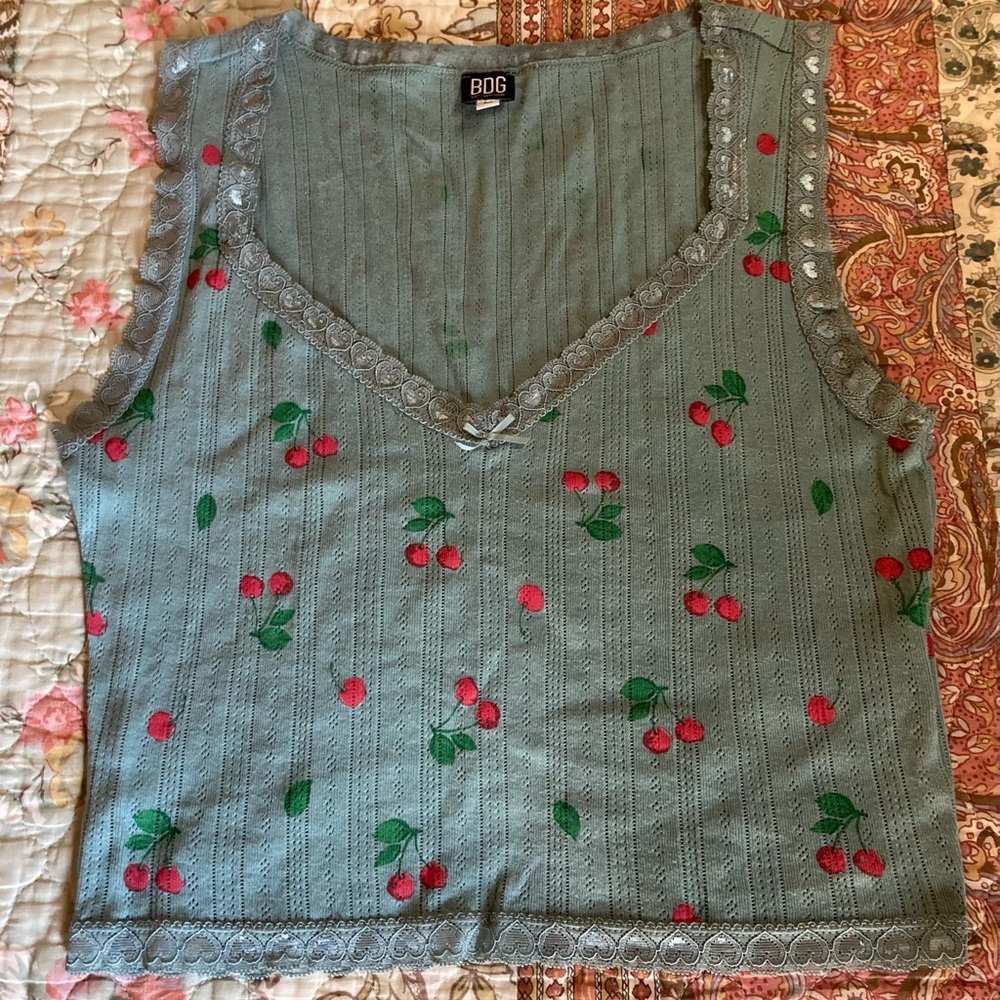 BDG Lola Crop Pointelle Cotton Tank
